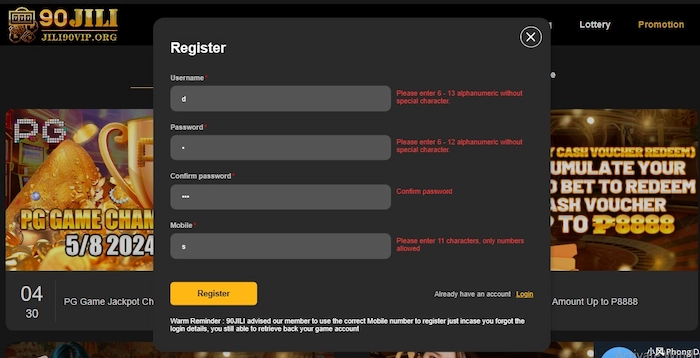 Benefits When Registering An Account At 90JILI